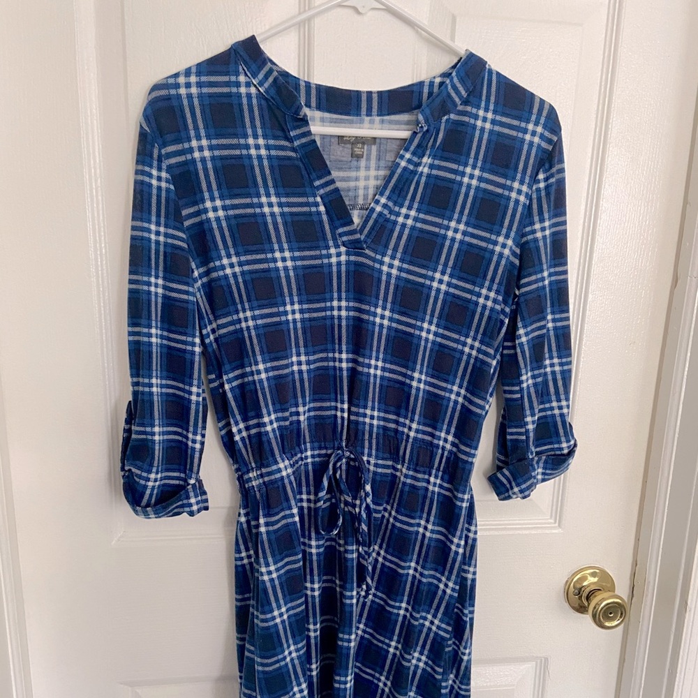 Blue plaid dress